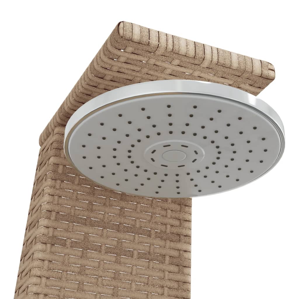 Venkovní sprcha béžová 55x60x224 cm polyratan a akáciové dřevo