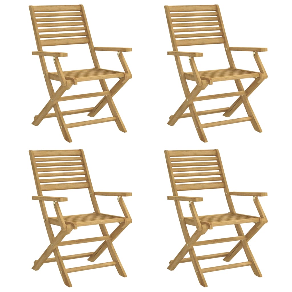 Skládací Zahradní Židle 4 Ks 54,5X61,5X86,5 Cm Masivní Akácie