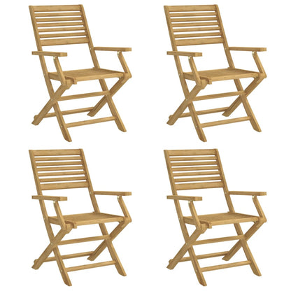 Skládací Zahradní Židle 4 Ks 54,5X61,5X86,5 Cm Masivní Akácie