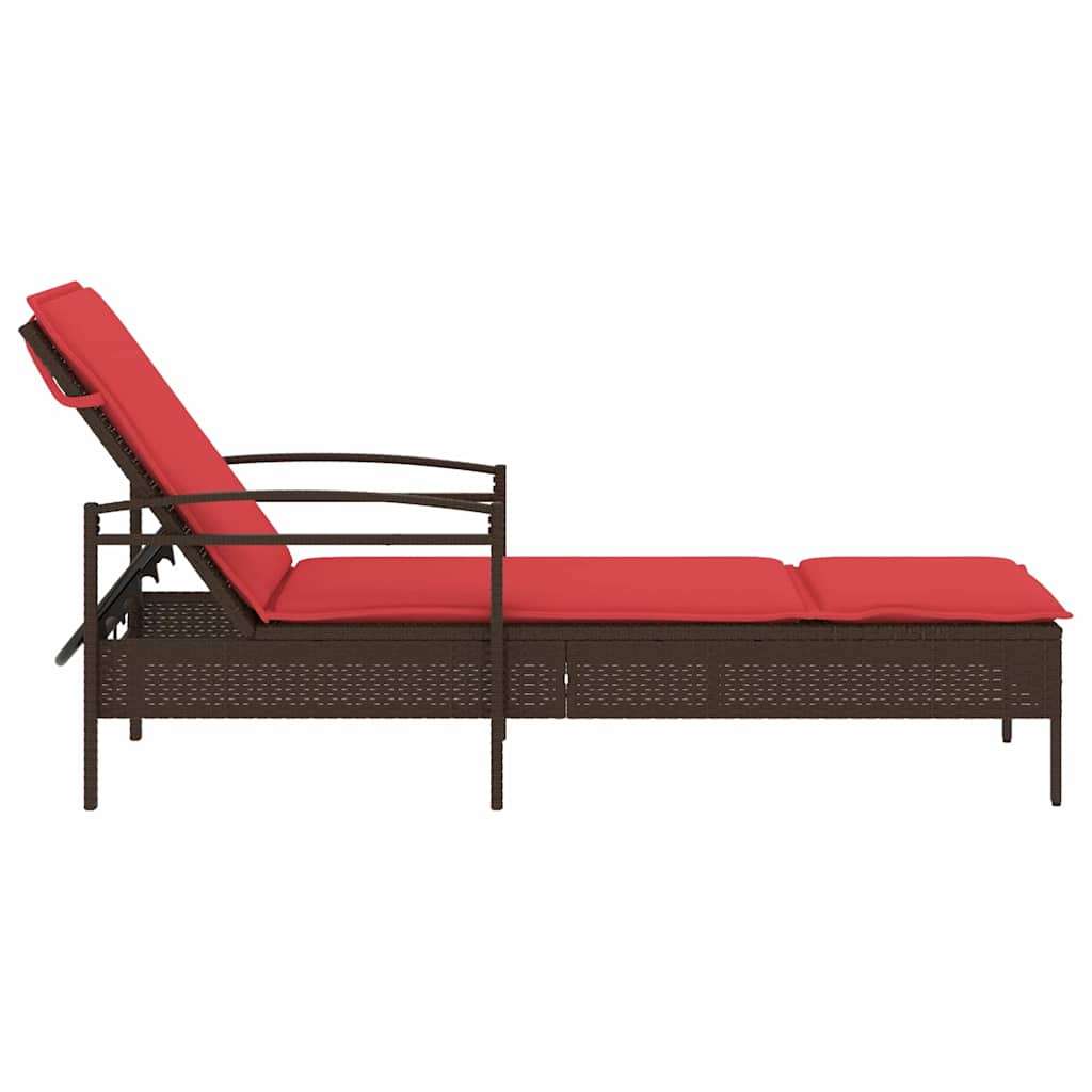 | Slunečník | S Polštářem 1-Osoba Hnědá 63 X 200 X 81 Cm Polyratan