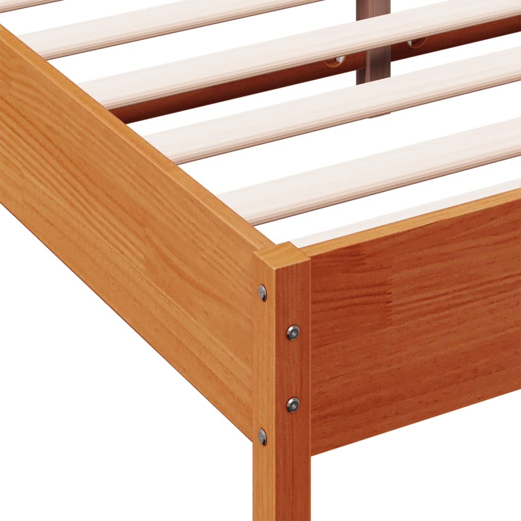 Postel Bez Matrace Voskově Hnědá 140 X 190 Cm Masivní Borovice