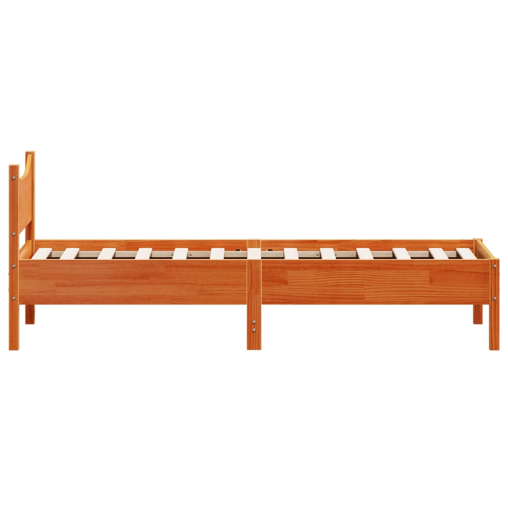 Postel Bez Matrace Voskově Hnědá 75 X 190 Cm Masivní Borovice
