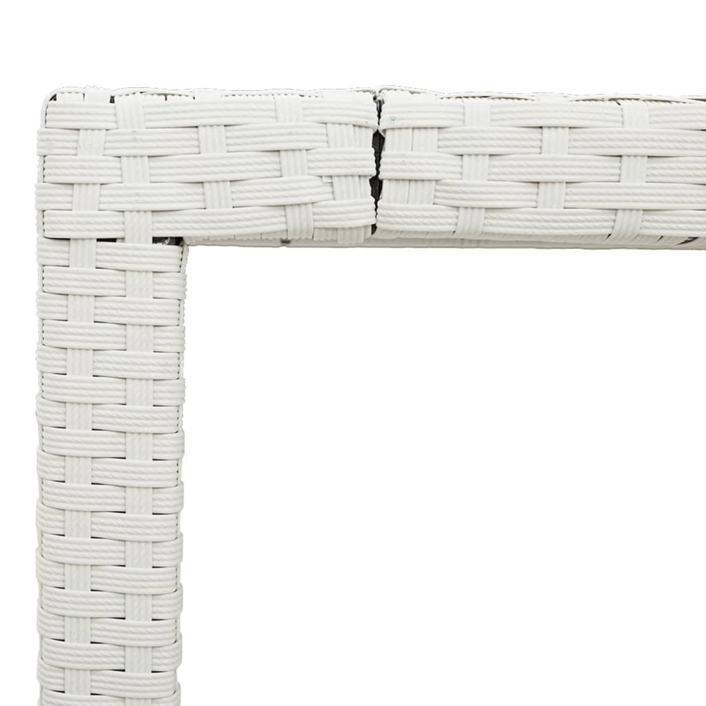 Zahradní Stůl Se Skleněnou Deskou Bílý 90X90X75 Cm Polyratan