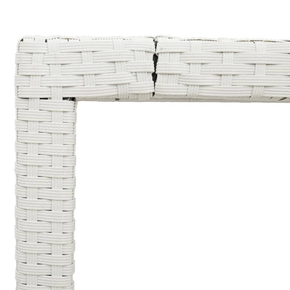Zahradní Stůl Se Skleněnou Deskou Bílý 90X90X75 Cm Polyratan