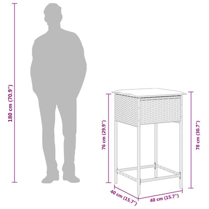 Zahradní Barové Stoličky S Polštáři 2 Ks Černé Polyratanové