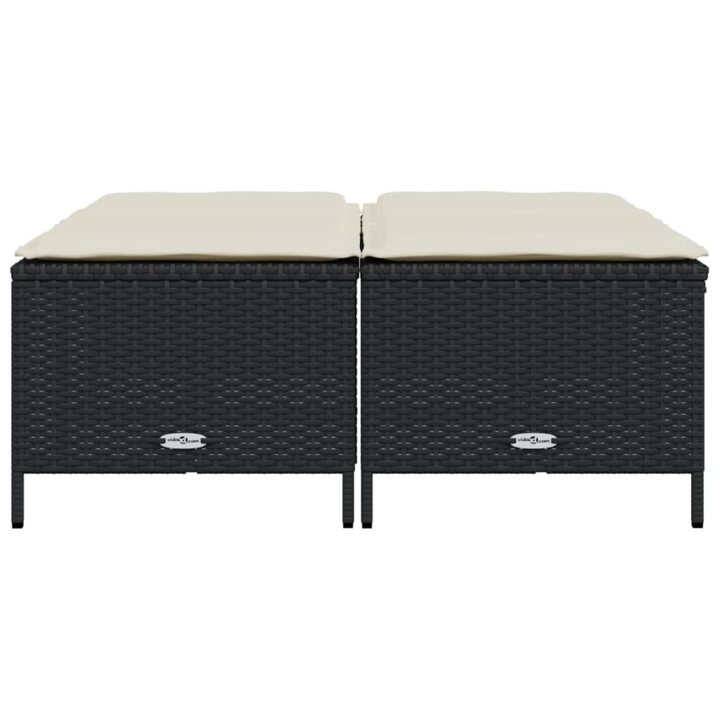 Zahradní Stoličky S Poduškami 4 Ks Černé Polyratan