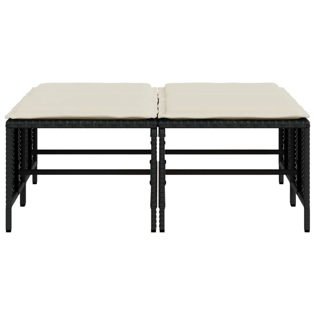 Zahradní Stoličky S Poduškami 4 Ks Černé Polyratan