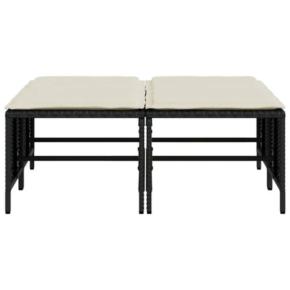 Zahradní Stoličky S Poduškami 4 Ks Černé Polyratan