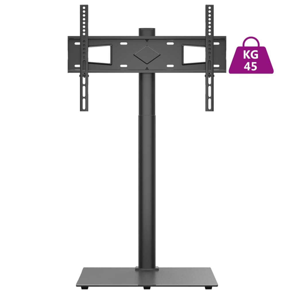 Rohový Tv Stojan 1Patrový Pro 32–65 Palců Černý