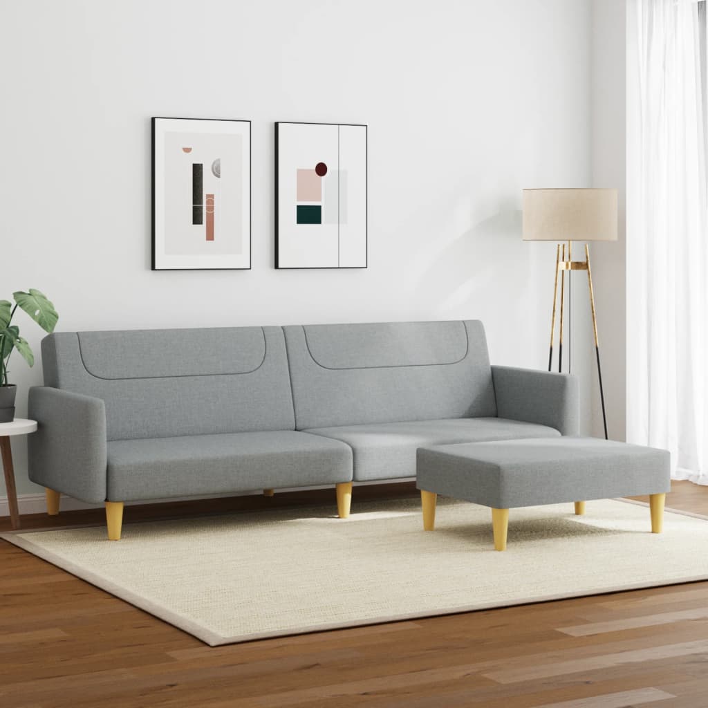2Místná Rozkládací Pohovka S Podnožkou Textil
