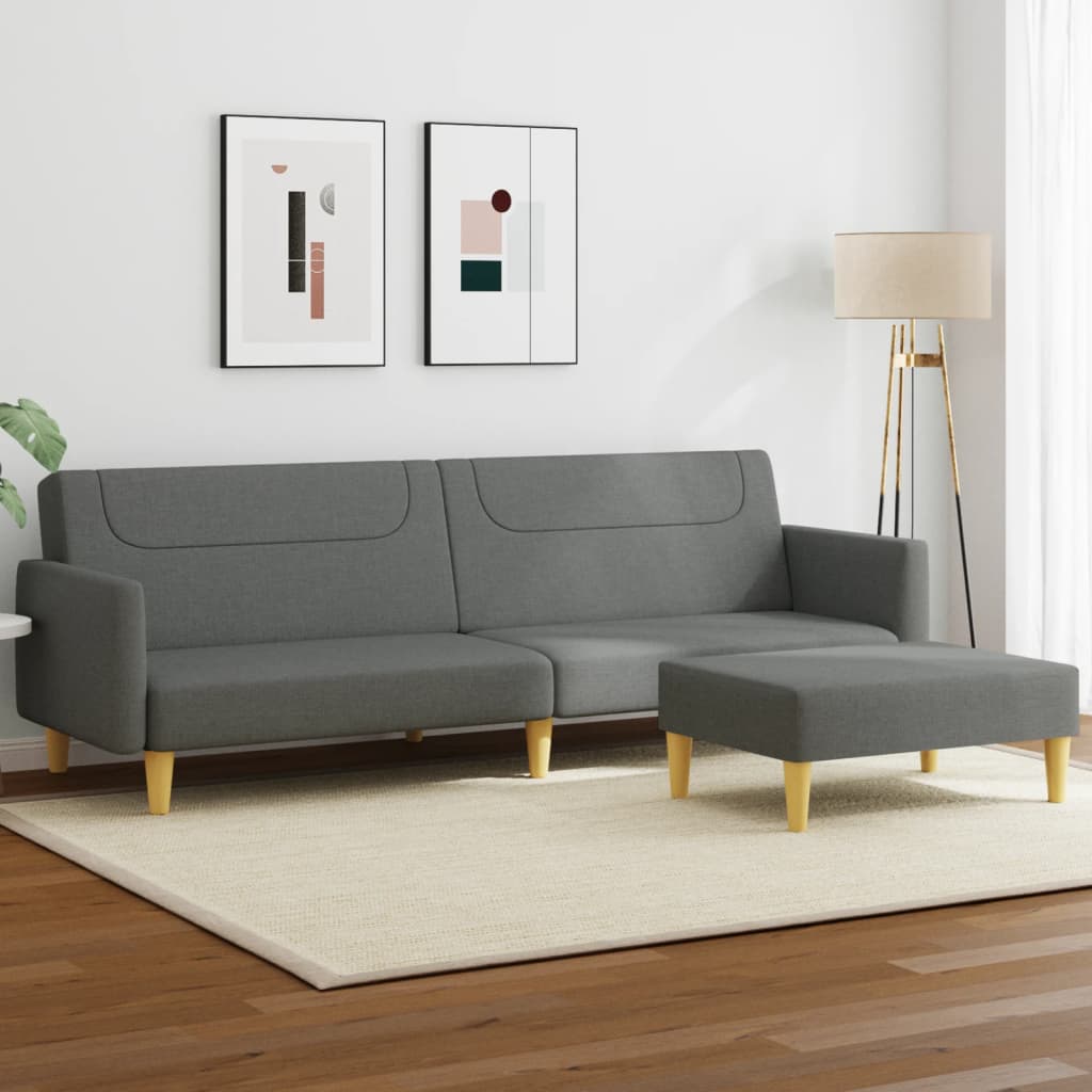 2Místná Rozkládací Pohovka S Podnožkou Textil