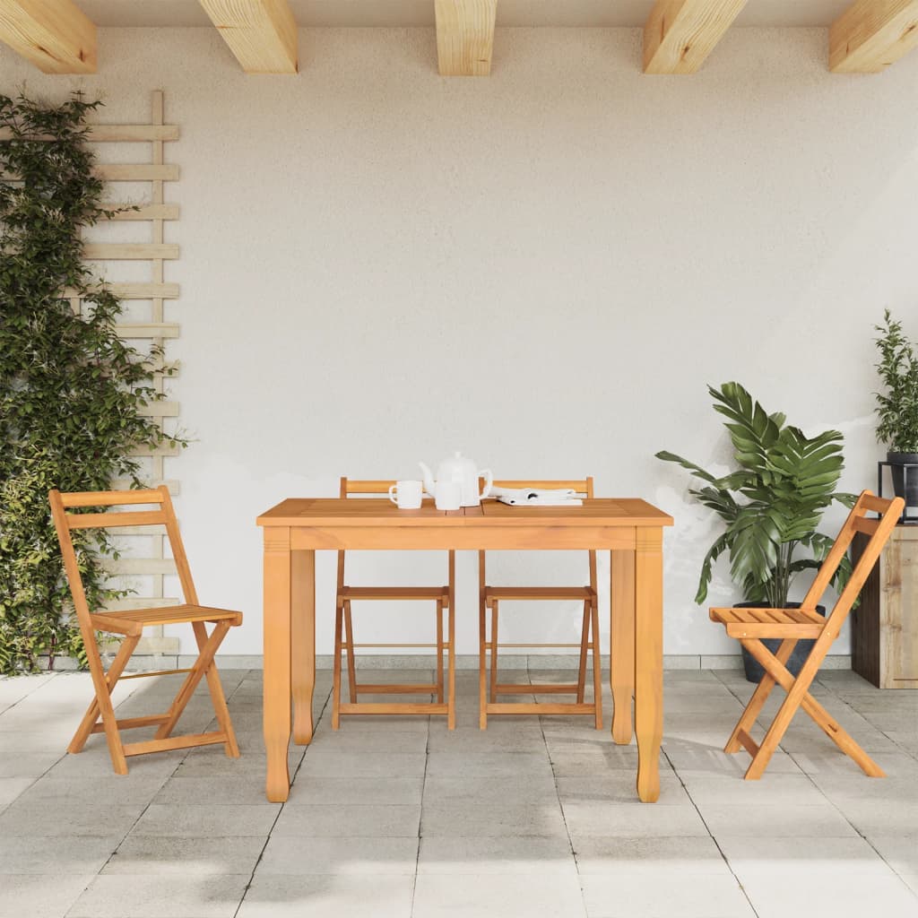 Skládací Bistro Židle 4 Ks Masivní Akáciové Dřevo