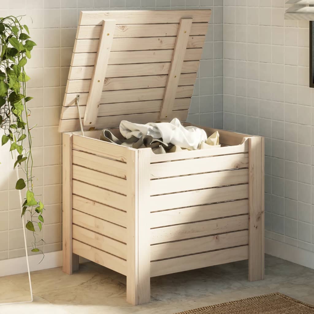 Úložný Box S Víkem Rana Masivní Borové Dřevo Přírodní