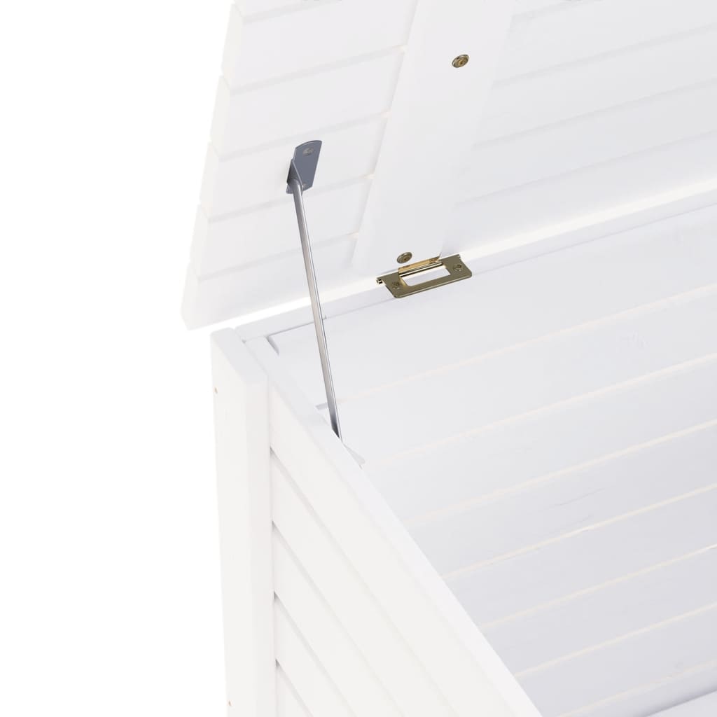 Úložný Box S Víkem Rana Bílý Masivní Borové Dřevo Bílá