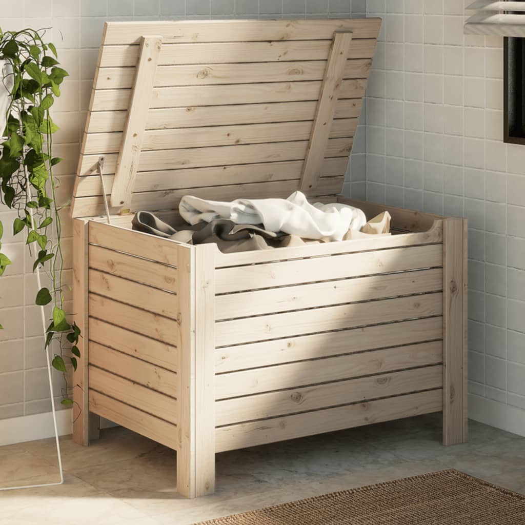 Úložný Box S Víkem Rana Masivní Borové Dřevo Přírodní