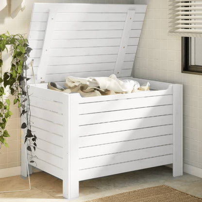 Úložný Box S Víkem Rana Bílý Masivní Borové Dřevo Bílá