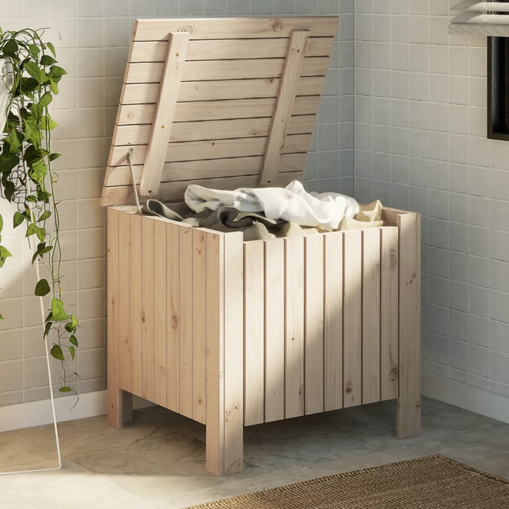 Úložný Box S Víkem Rana Masivní Borové Dřevo Přírodní