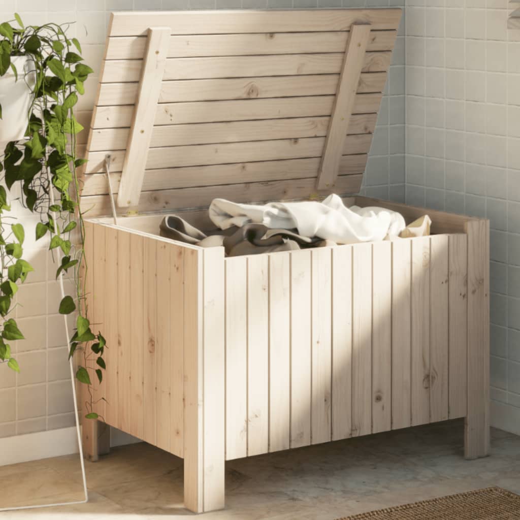 Úložný Box S Víkem Rana Masivní Borové Dřevo Přírodní