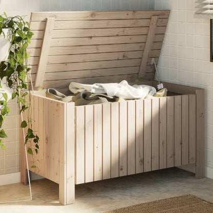 Úložný Box S Víkem Rana Masivní Borové Dřevo Přírodní