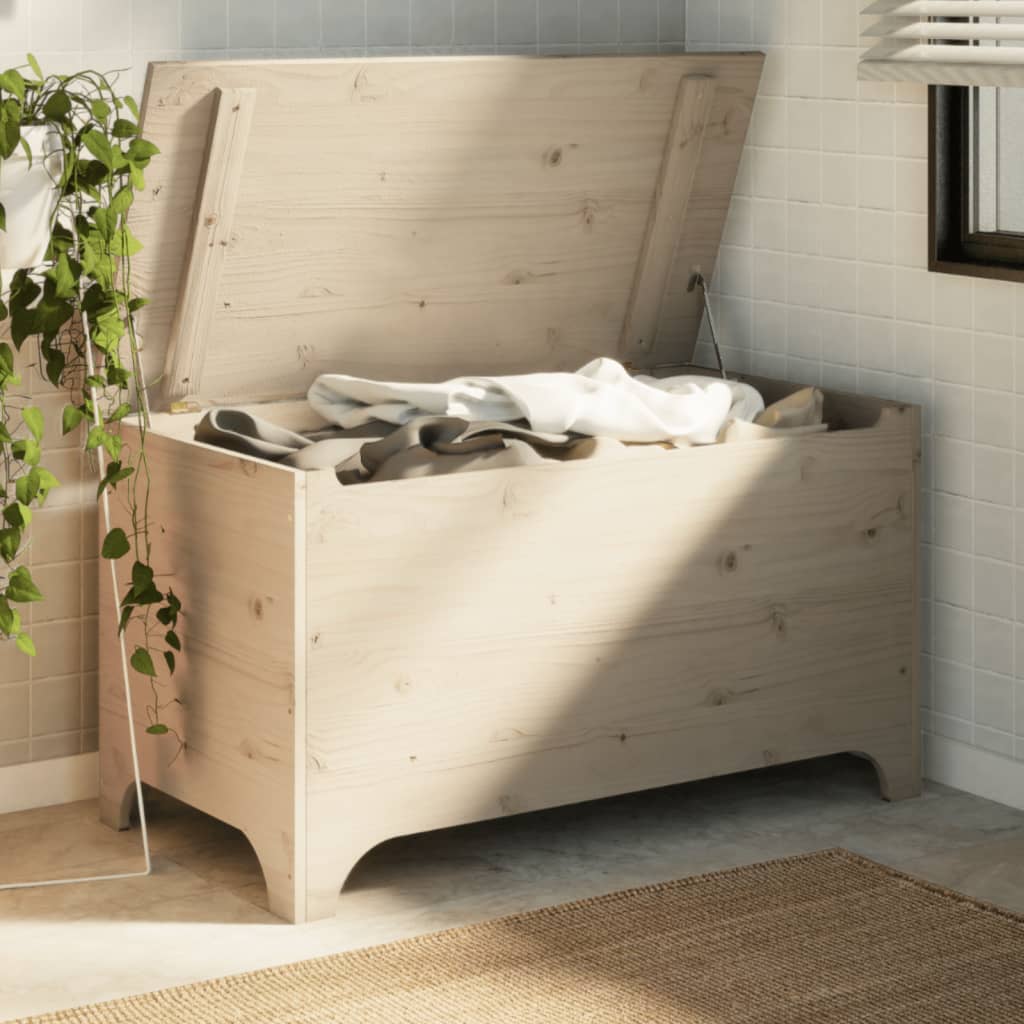 Úložný Box S Víkem Rana Masivní Borové Dřevo Přírodní