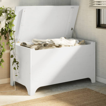 Úložný Box S Víkem Rana Bílý Masivní Borové Dřevo Bílá