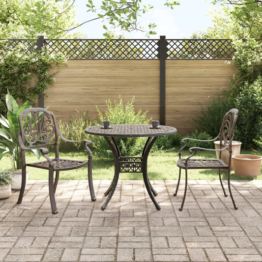 3Dílný Bistro Set Bronzový Litý Hliník