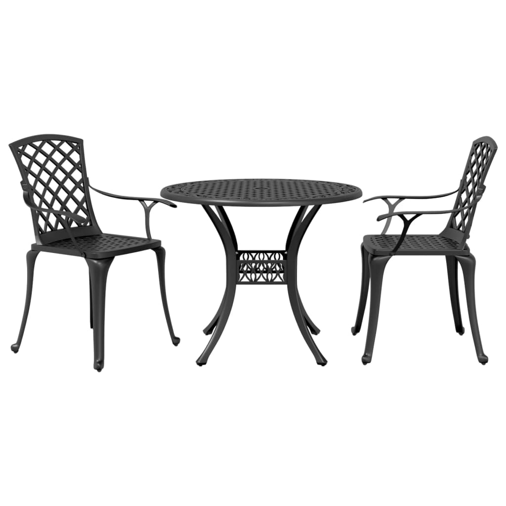 3Dílný Bistro Set Bílý Litý Hliník