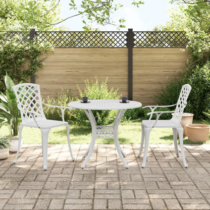 3Dílný Bistro Set Bílý Litý Hliník