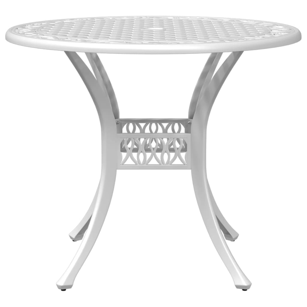 3Dílný Bistro Set Bílý Litý Hliník