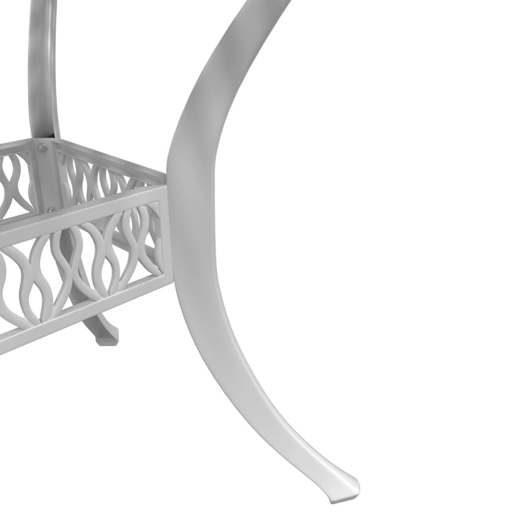 3Dílný Bistro Set Bílý Litý Hliník