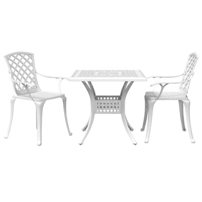 3Dílný Bistro Set Bílý Litý Hliník