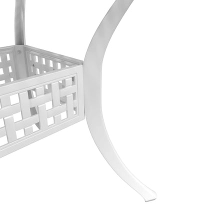 3Dílný Bistro Set Bílý Litý Hliník