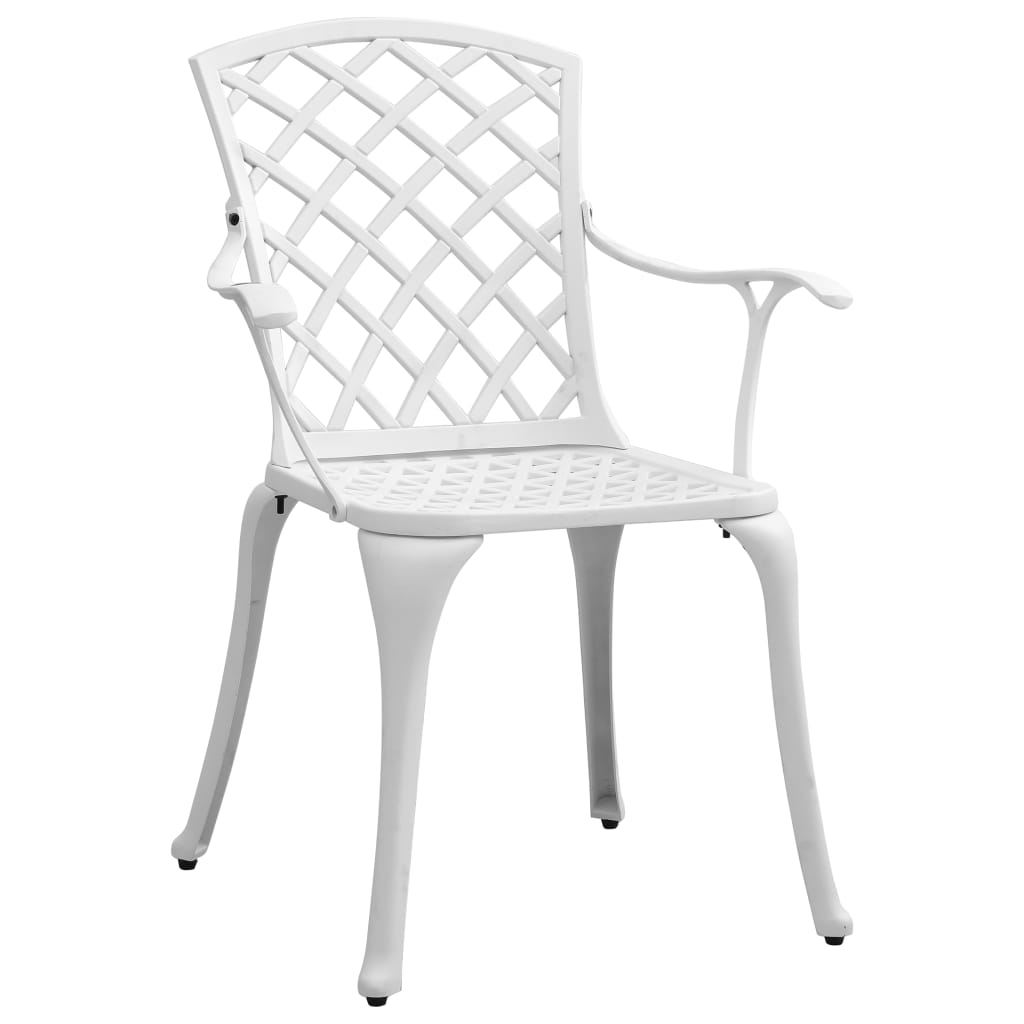 3Dílný Bistro Set Bílý Litý Hliník