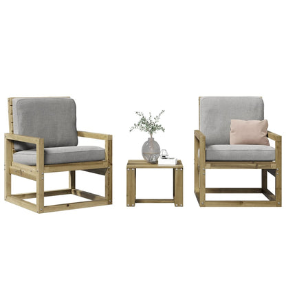 3Dílná Zahradní Sedací Souprava Masivní Borovice