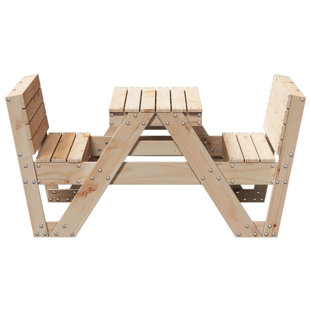 Piknikový Stůl Pro Děti 88 X 122 X 58 Cm Masivní Borové Dřevo
