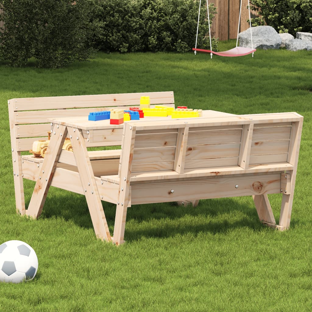 Piknikový Stůl Pro Děti 88 X 122 X 58 Cm Masivní Borové Dřevo