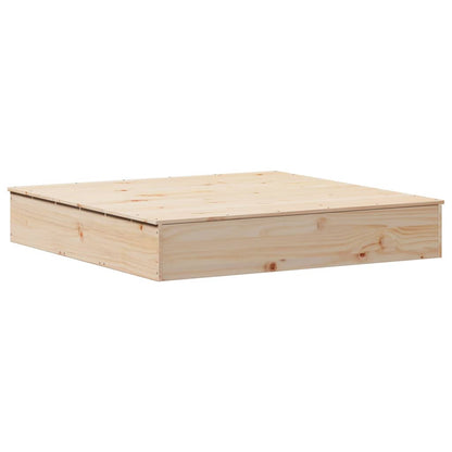 Pískoviště S Víkem 111 X 111 X 19,5 Cm Masivní Borové Dřevo