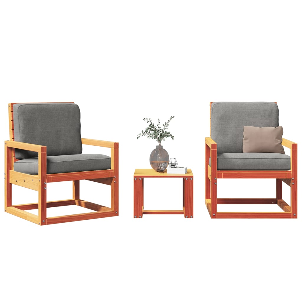 3Dílná Zahradní Sedací Souprava Masivní Borovice