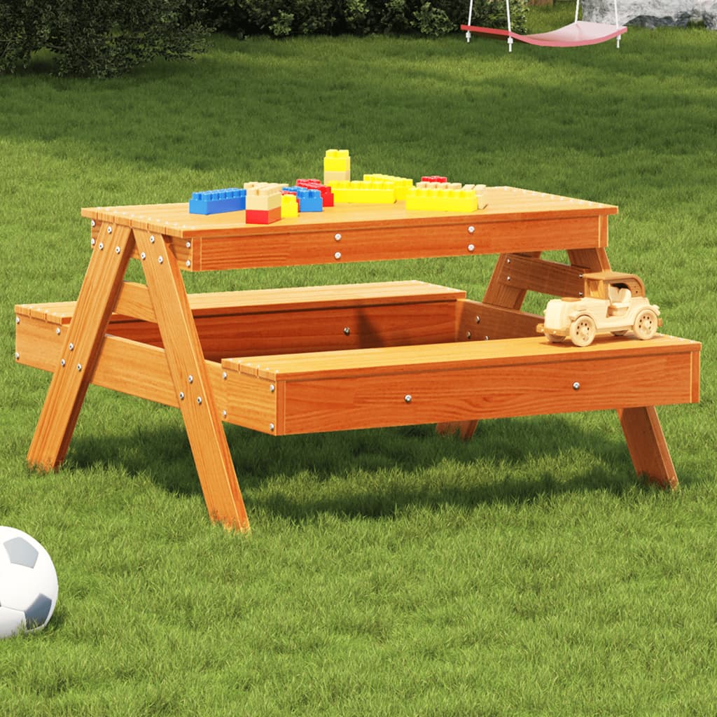 Piknikový Stůl Pro Děti 88 X 97 X 52 Cm Masivní Borové Dřevo