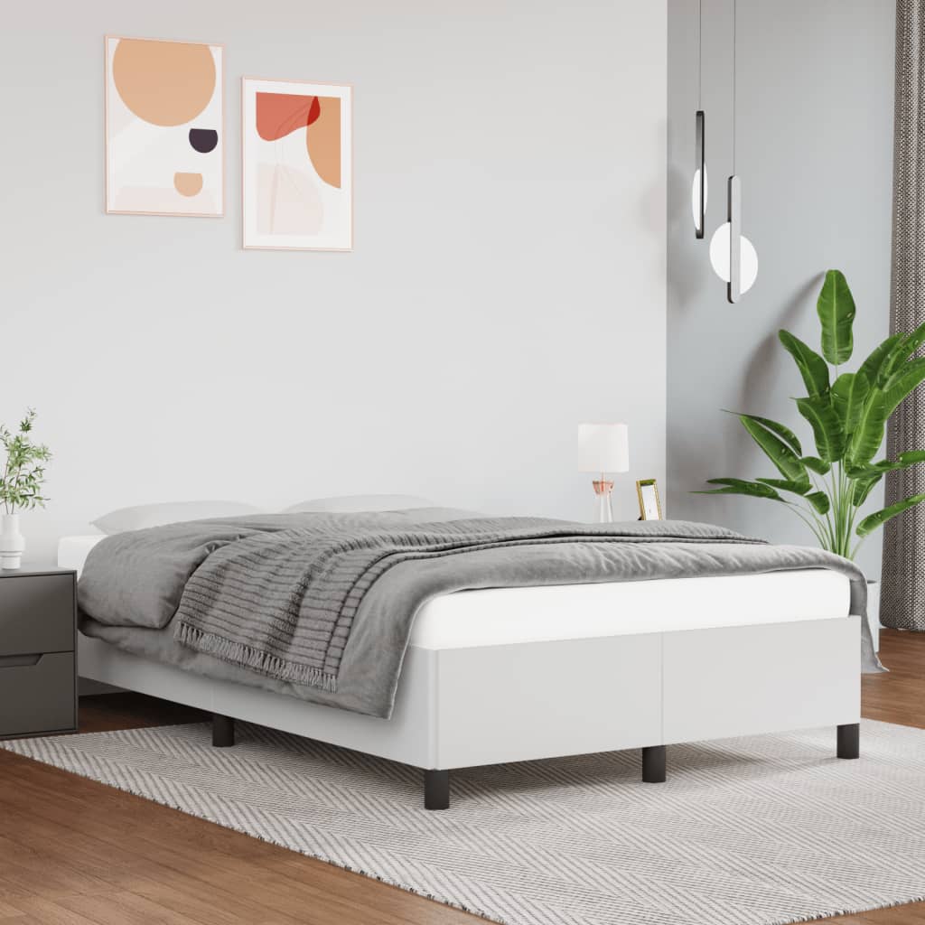 Rám Postele Umělá Kůže Bílá