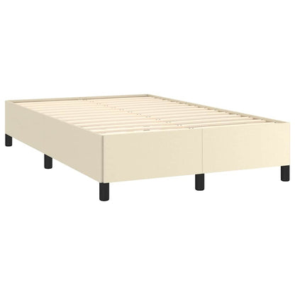 Rám Postele Bez Matrace Krémový 120X190 Cm Umělá Kůže