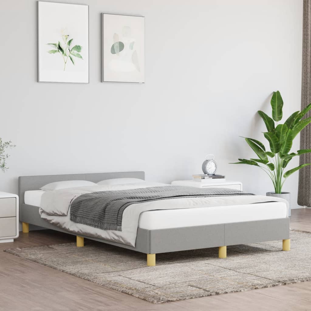 Rám Postele Bez Matrací Světle Šedá 120X190 Cm Textil