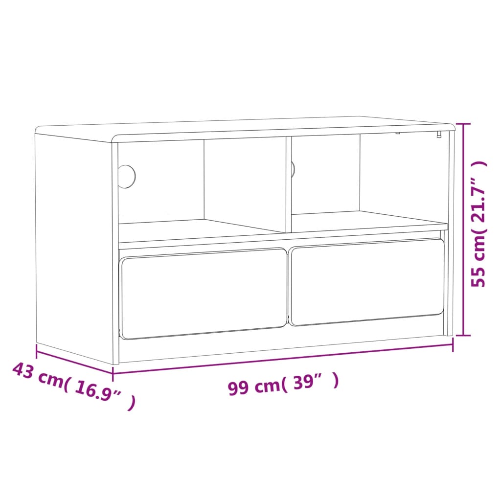 Tv Skříňka Sauda 99 X 43 X 55 Cm Masivní Borové Dřevo