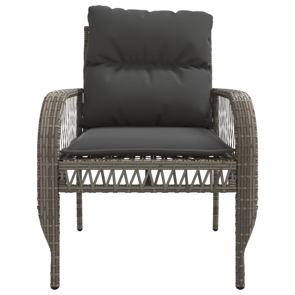 4Dílná Zahradní Sedací Souprava S Poduškami Šedá Polyratan