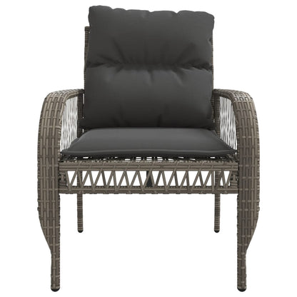 4Dílná Zahradní Sedací Souprava S Poduškami Šedá Polyratan