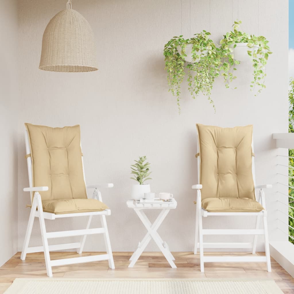 Podušky Na Židli Vysoké Opěradlo 2 Ks Béžová Melanž