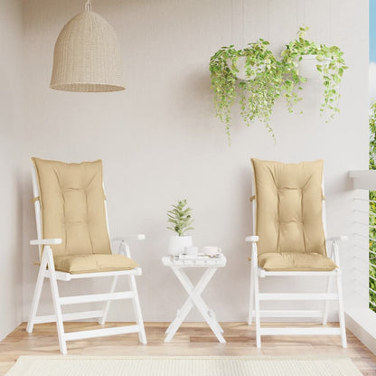 Podušky Na Židli Vysoké Opěradlo 2 Ks Béžová Melanž