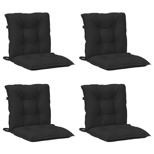 Sada Polštářů Na Nízké Křeslo 4 Pcs Polyester Melange Černá