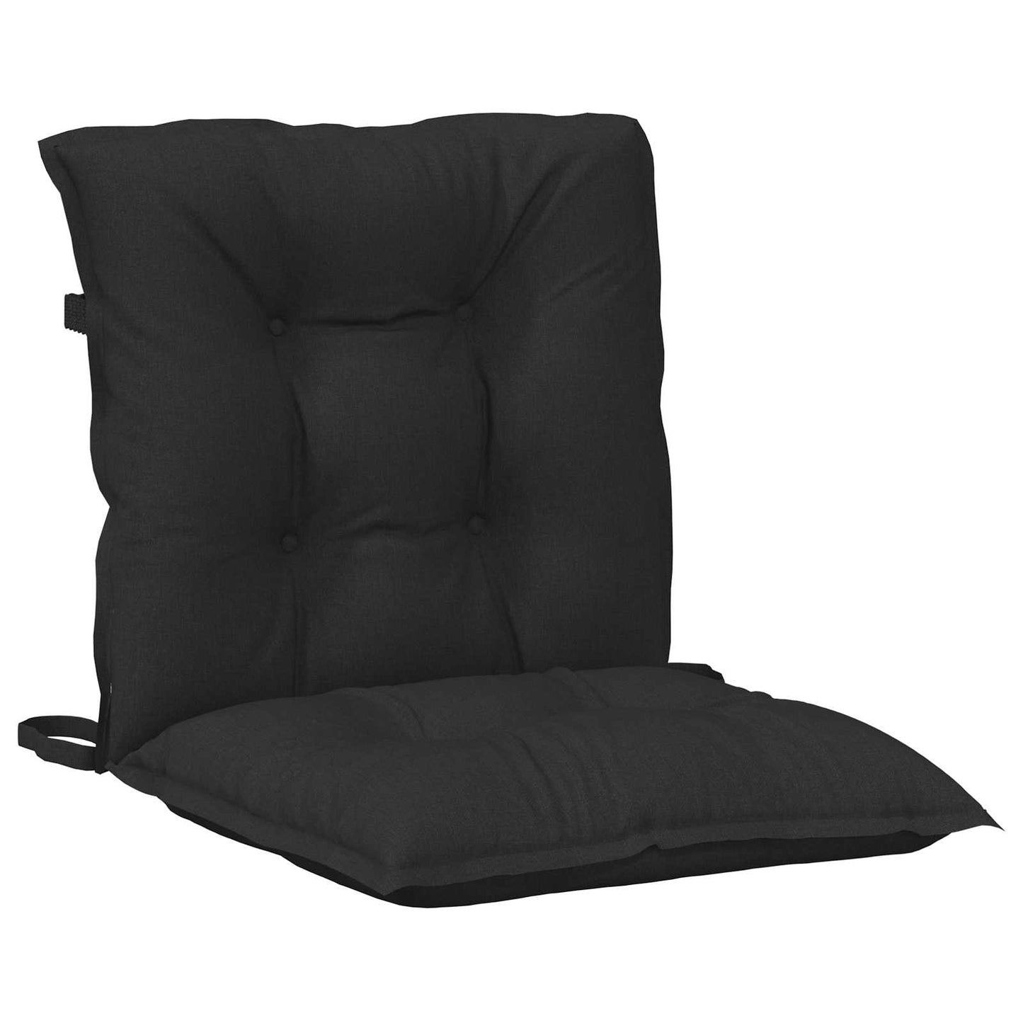 Sada Polštářů Na Nízké Křeslo 4 Pcs Polyester Melange Černá