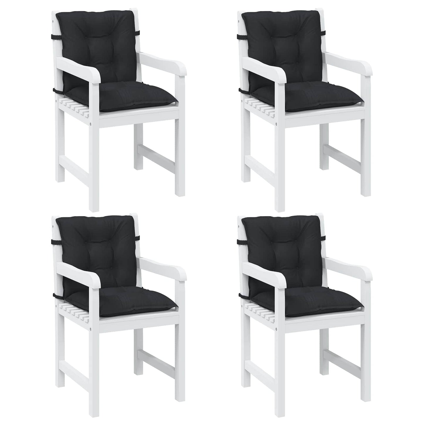 Sada Polštářů Na Nízké Křeslo 4 Pcs Polyester Melange Černá